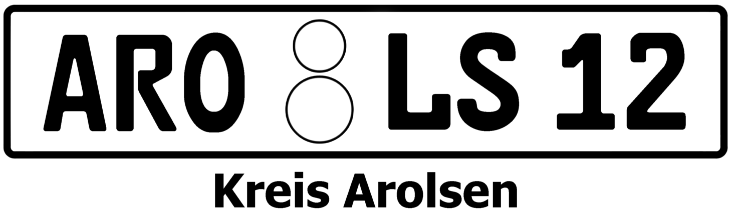 Aufkleber Nummernschild Kreis Arolsen