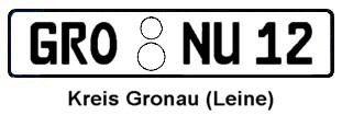 Aufkleber Kfz-Kennzeichen Kreis Gronau