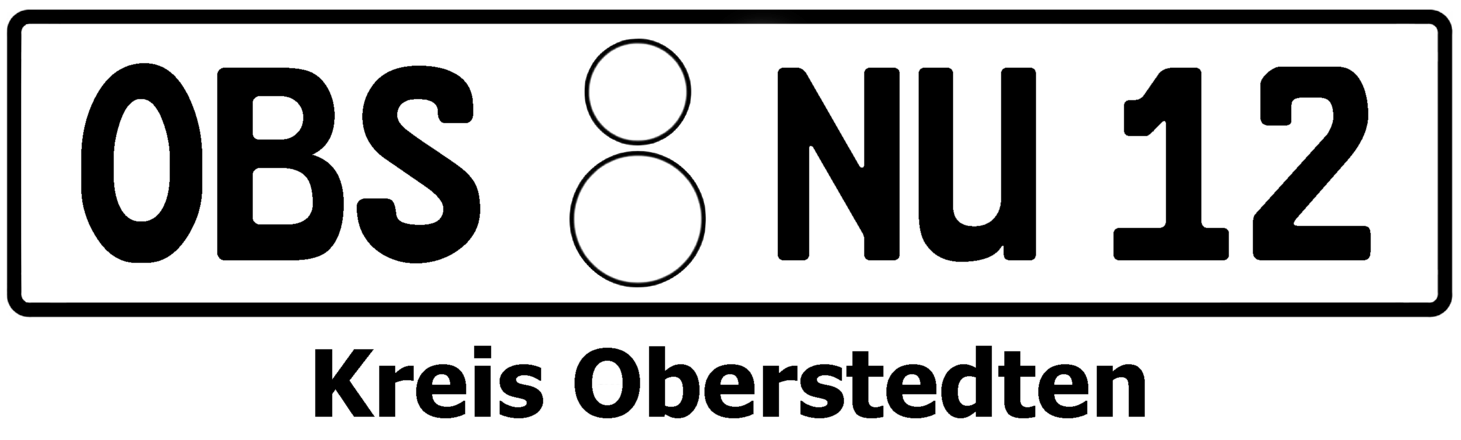 Aufkleber Kfz-Kennzeichen Kreis Oberstedten